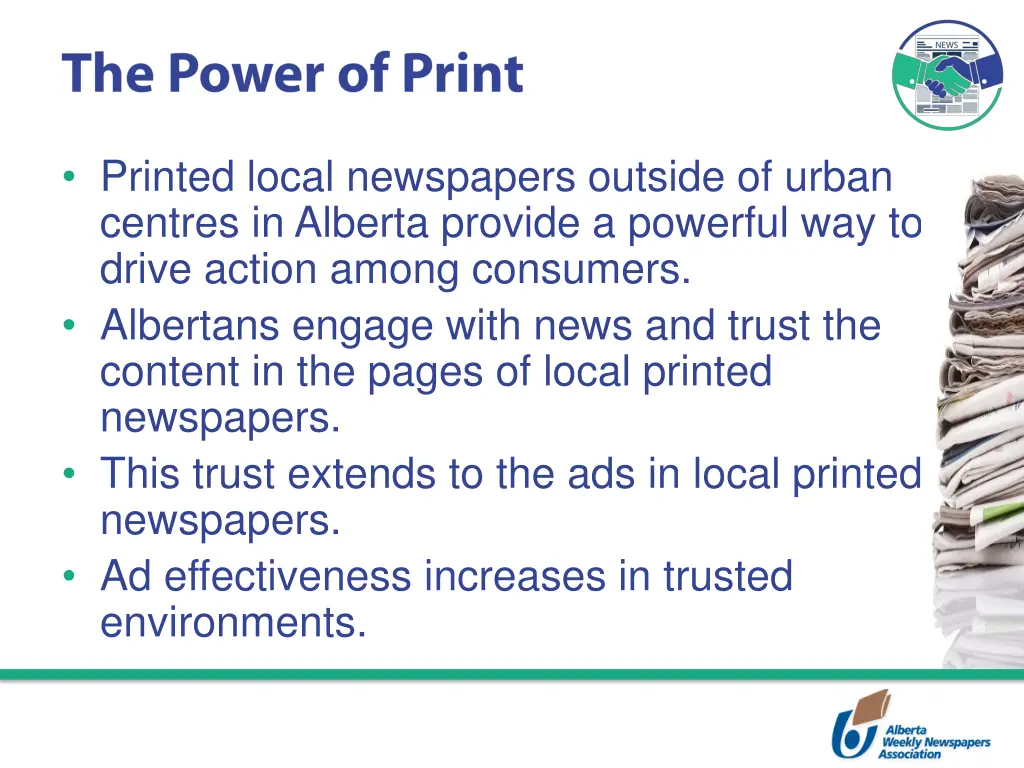 printed local newspapers outside of urban centres