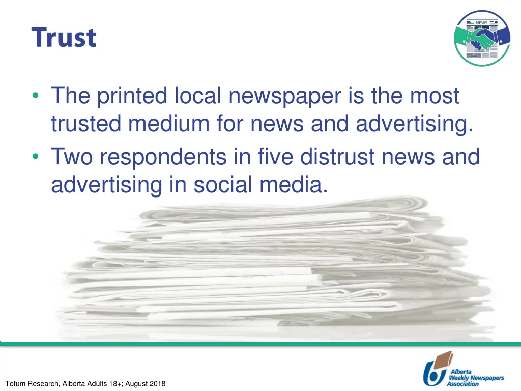 the printed local newspaper is the most trusted