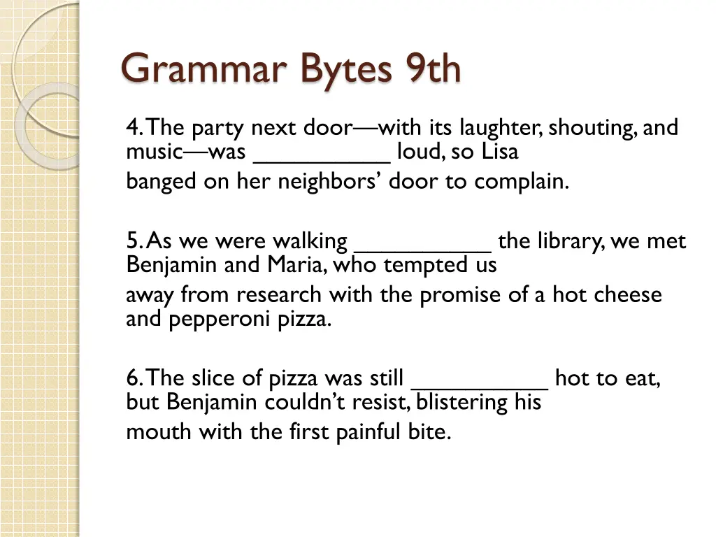 grammar bytes 9th 1