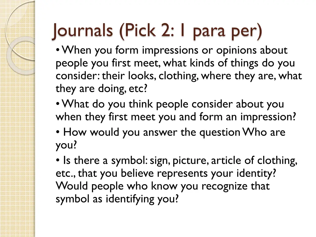 journals pick 2 1 para per when you form