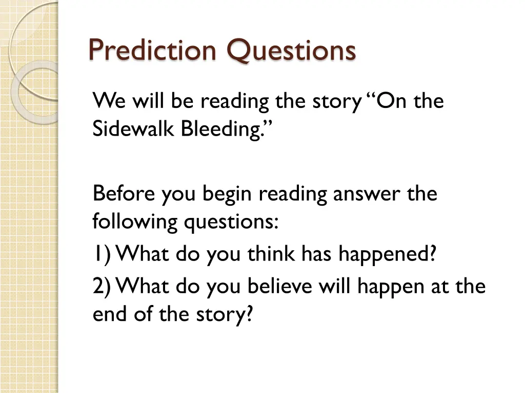 prediction questions