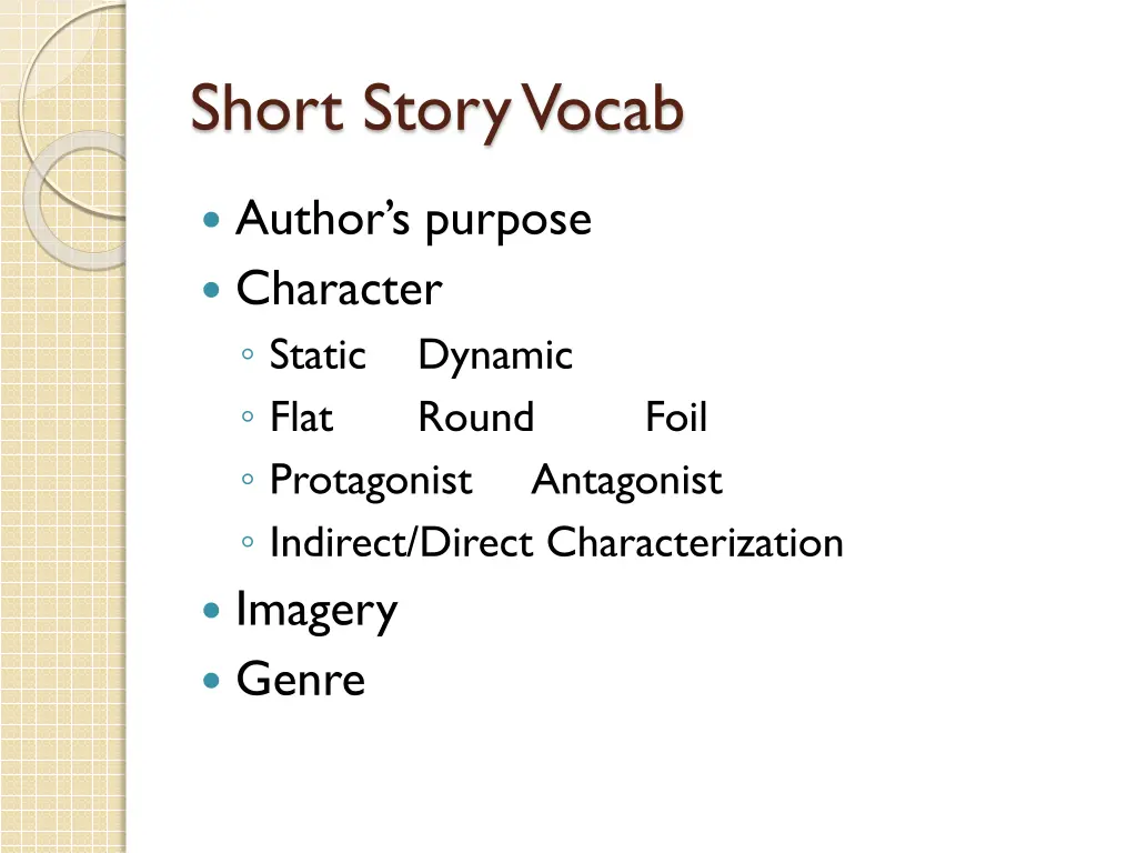 short story vocab 1