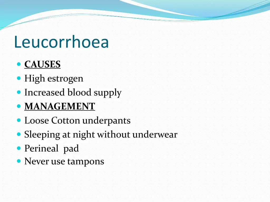 leucorrhoea