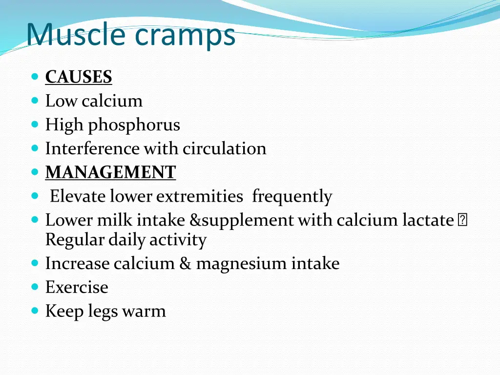 muscle cramps