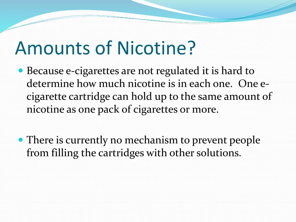 amounts of nicotine