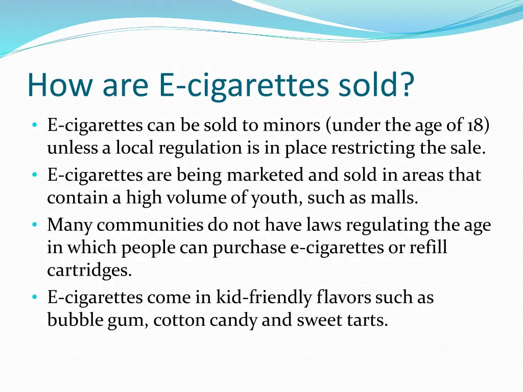 how are e cigarettes sold