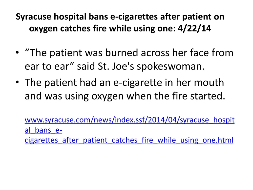 syracuse hospital bans e cigarettes after patient