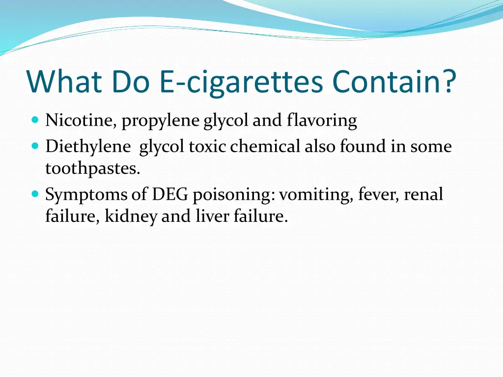 what do e cigarettes contain