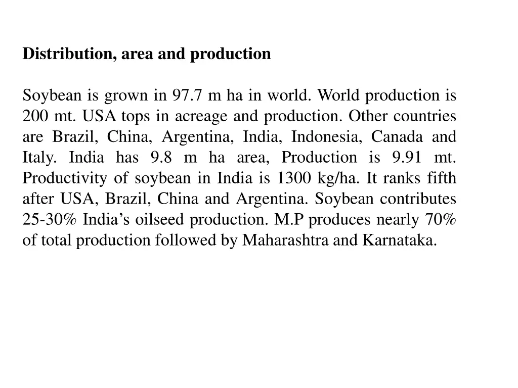 distribution area and production