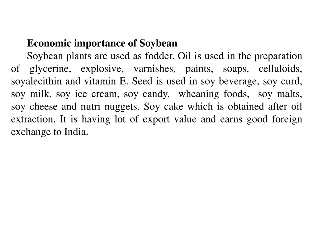 economic importance of soybean soybean plants