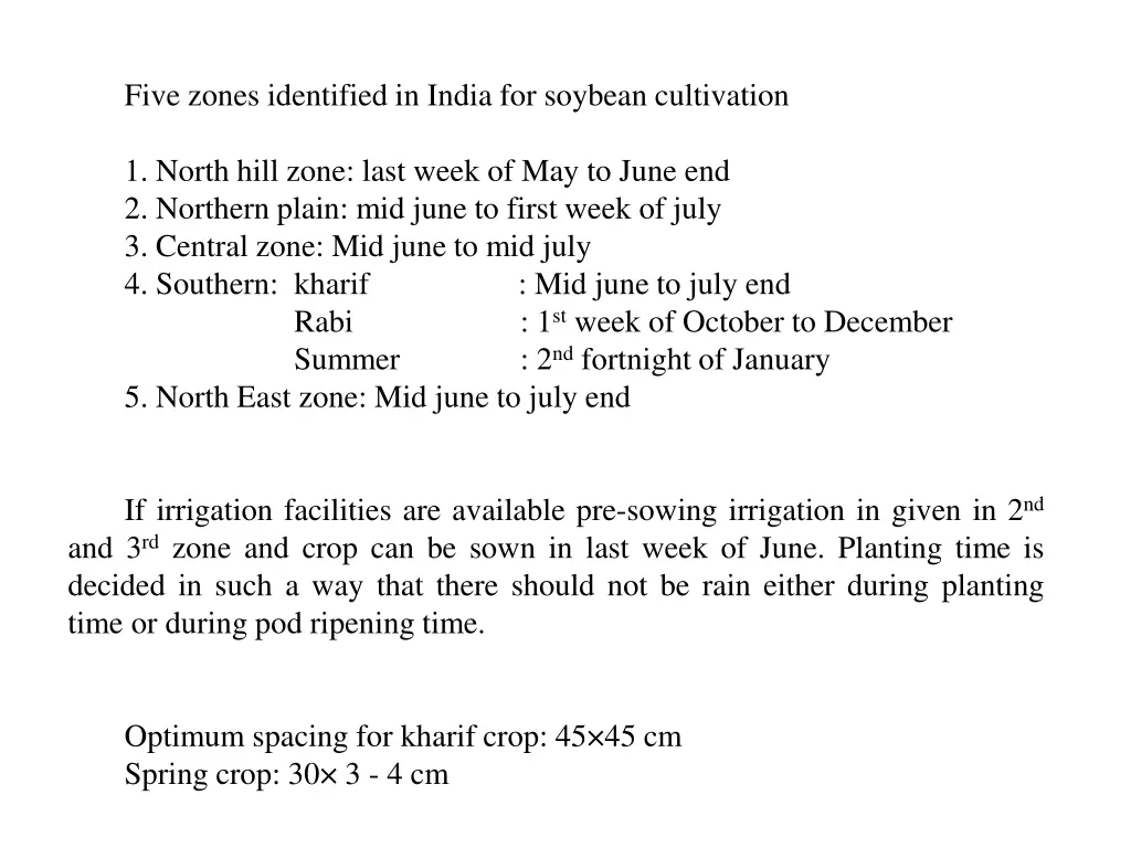 five zones identified in india for soybean