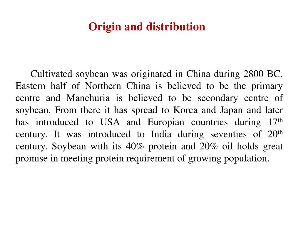 origin and distribution