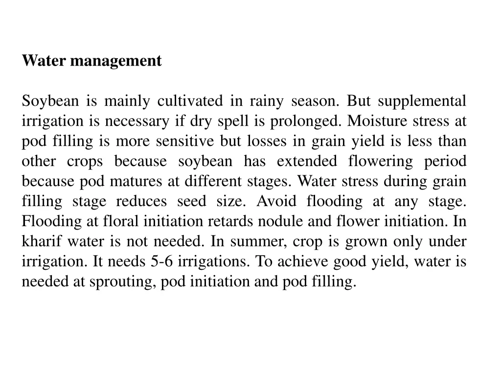 water management