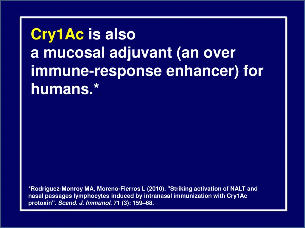 cry1ac is also a mucosal adjuvant an over immune