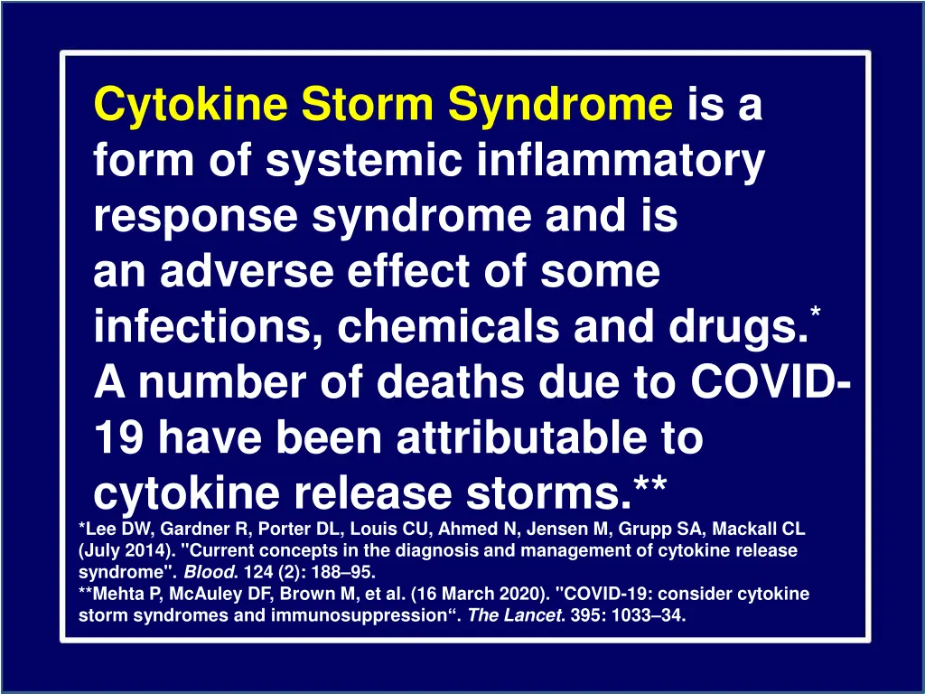 cytokine storm syndrome is a form of systemic