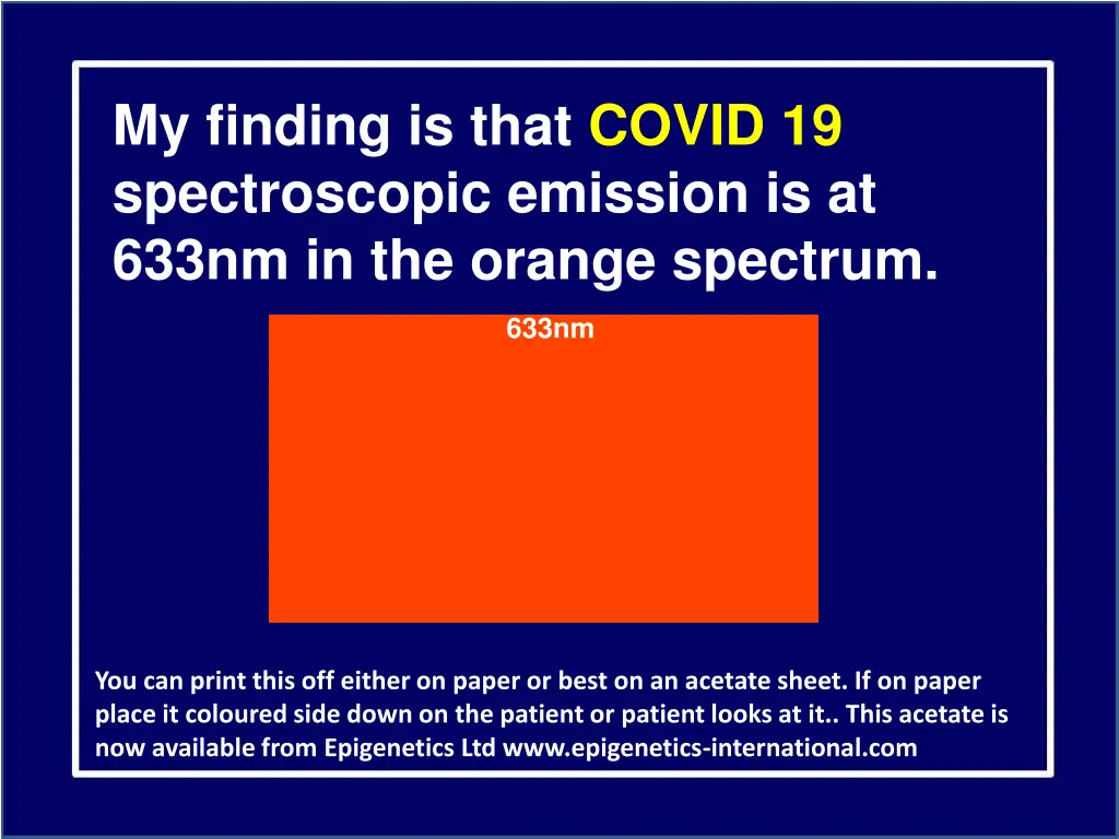 my finding is that covid 19 spectroscopic