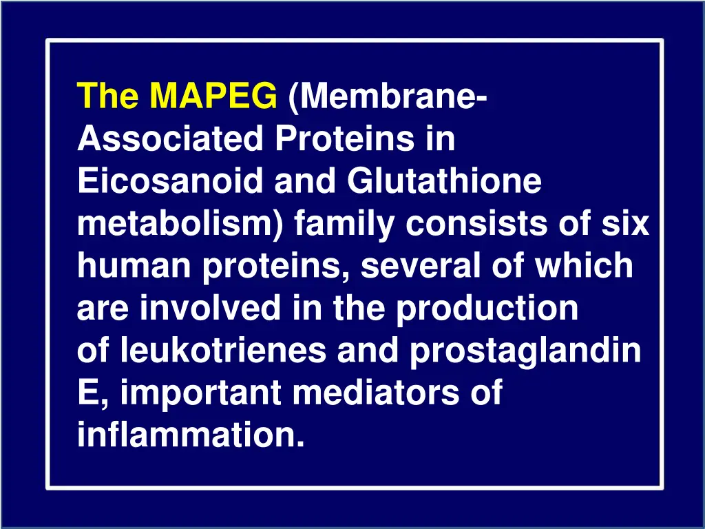 the mapeg membrane associated proteins