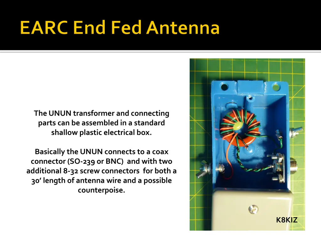 the unun transformer and connecting parts