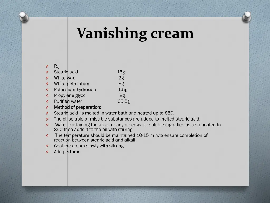 vanishing cream