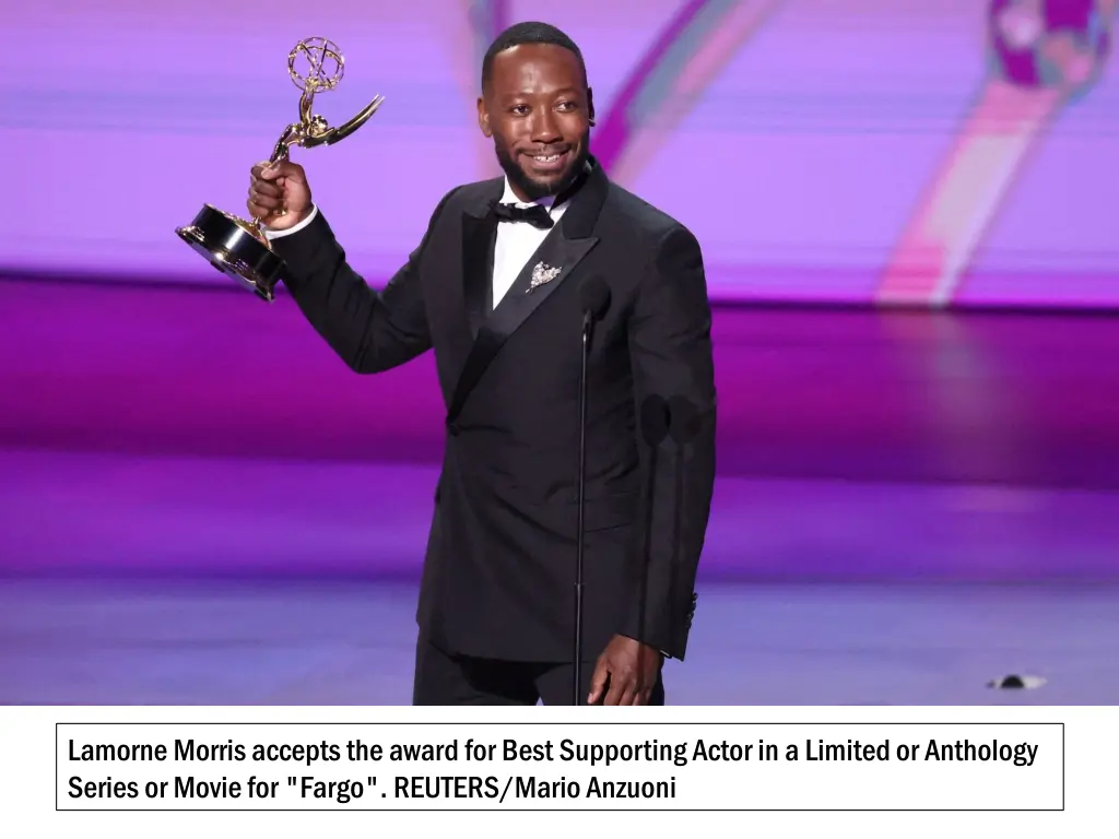 lamorne morris accepts the award for best