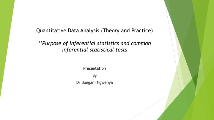 quantitative data analysis theory and practice