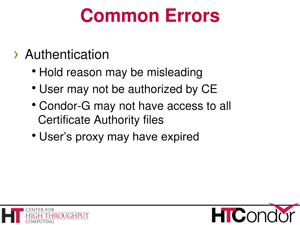 common errors