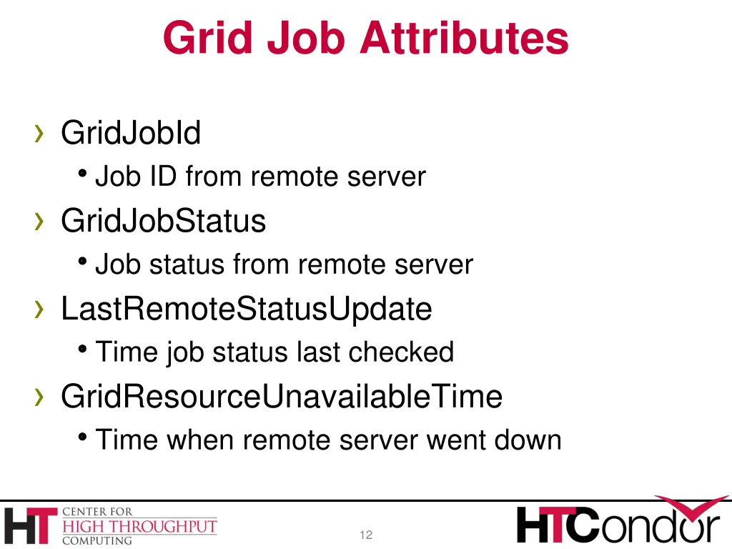 grid job attributes