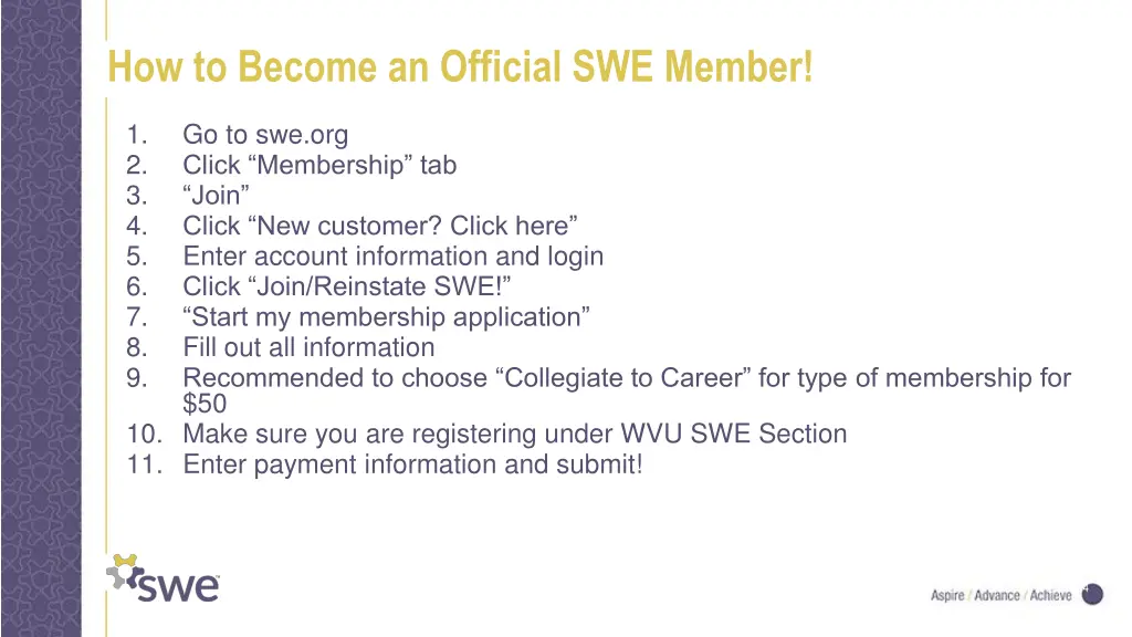 how to become an official swe member