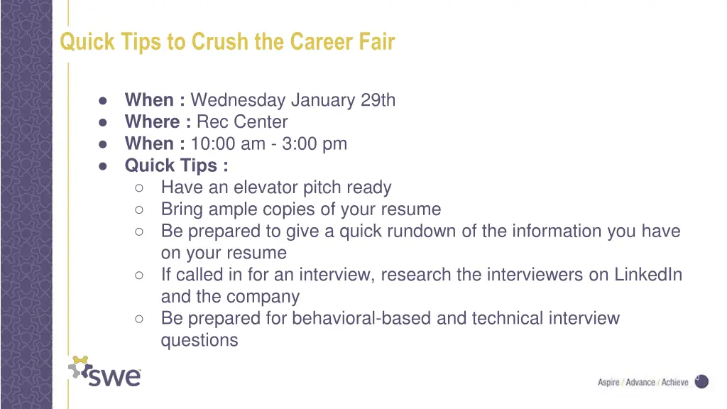 quick tips to crush the career fair