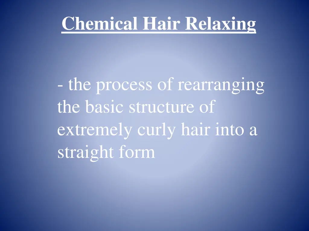 chemical hair relaxing