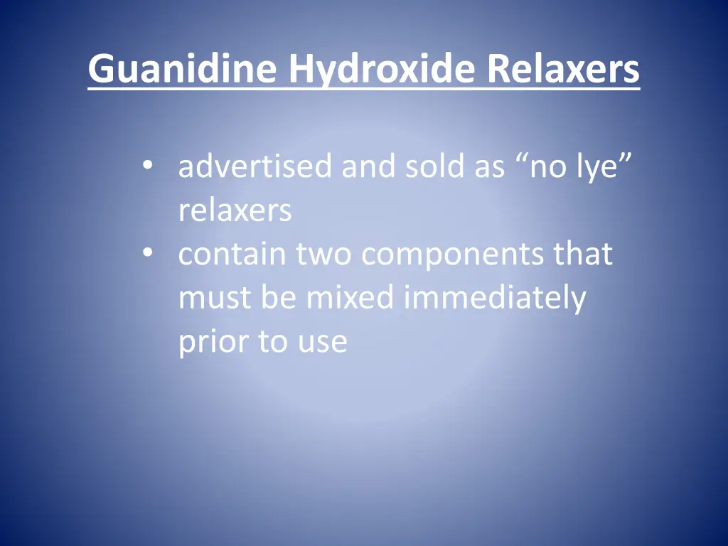 guanidine hydroxide relaxers