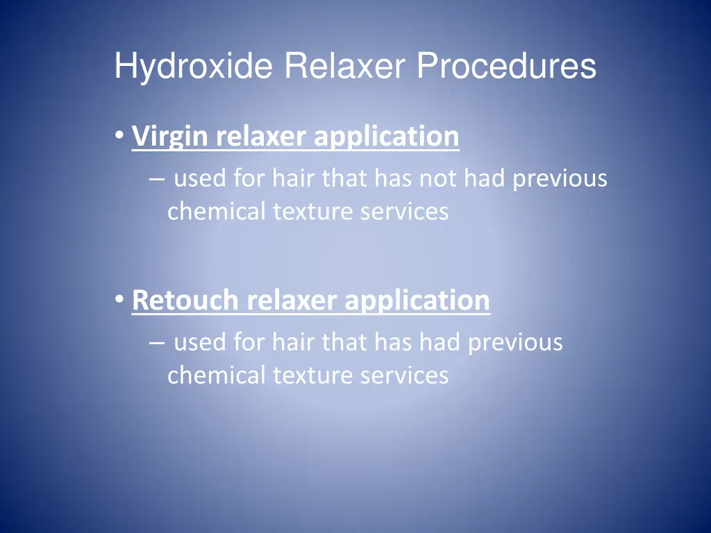 hydroxide relaxer procedures 1