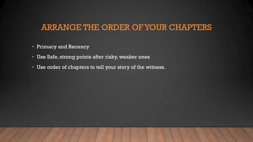 arrange the order of your chapters