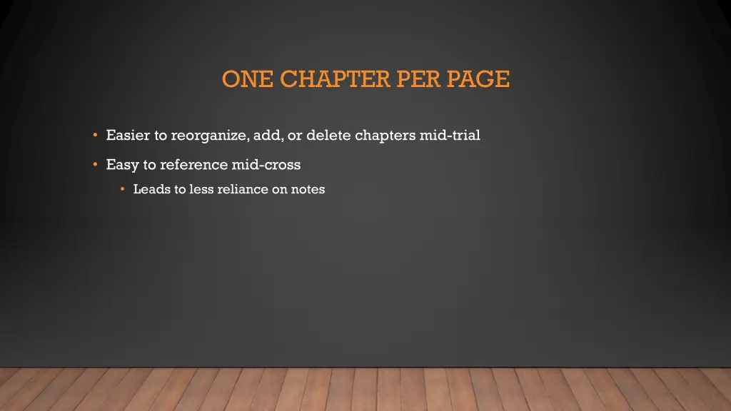 one chapter per page