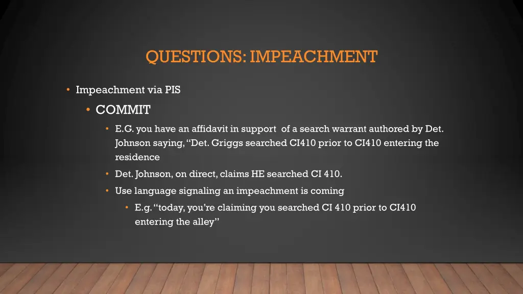 questions impeachment 2