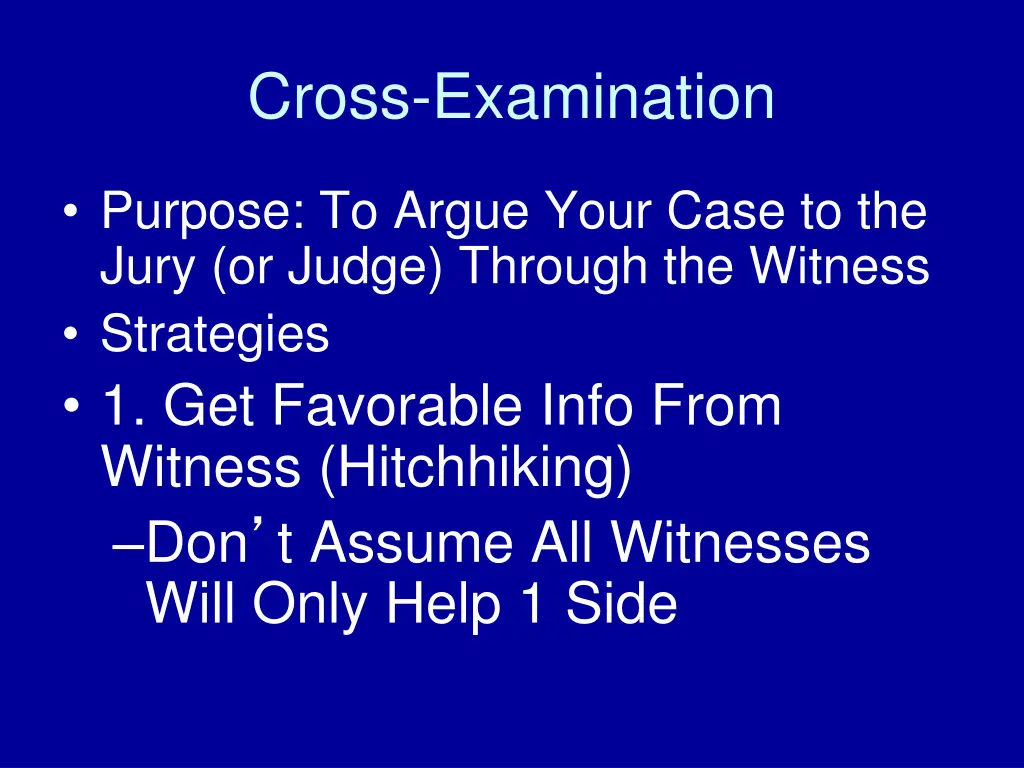 cross examination