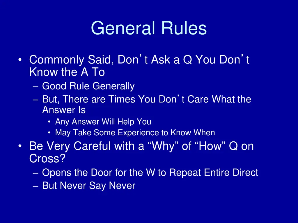 general rules