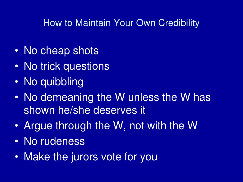 how to maintain your own credibility