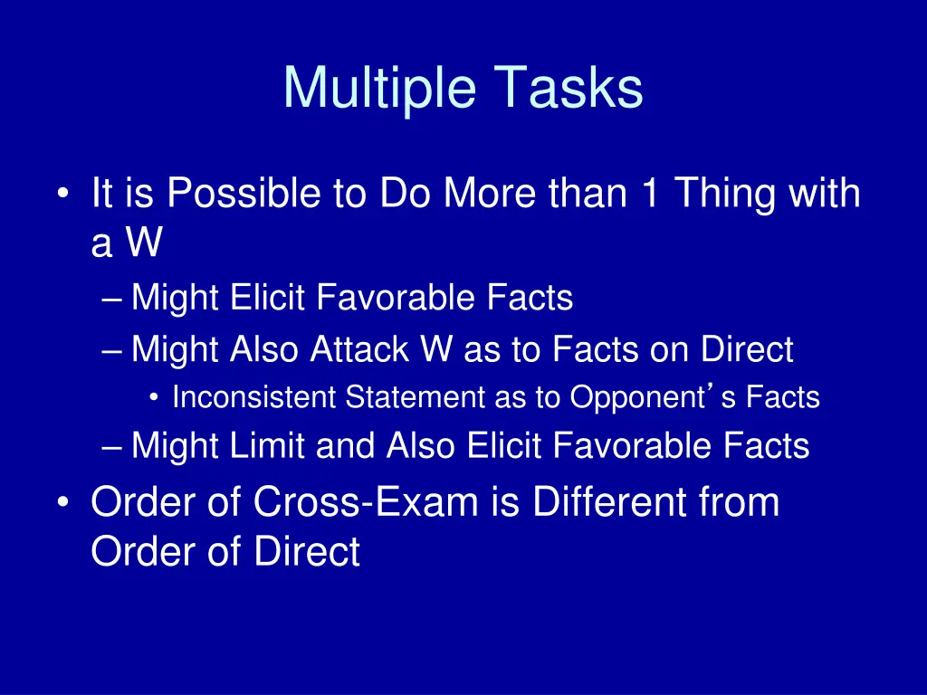 multiple tasks