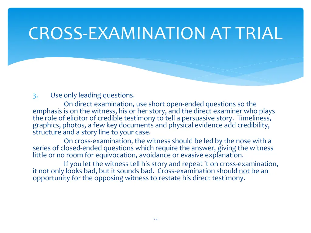 cross examination at trial 2