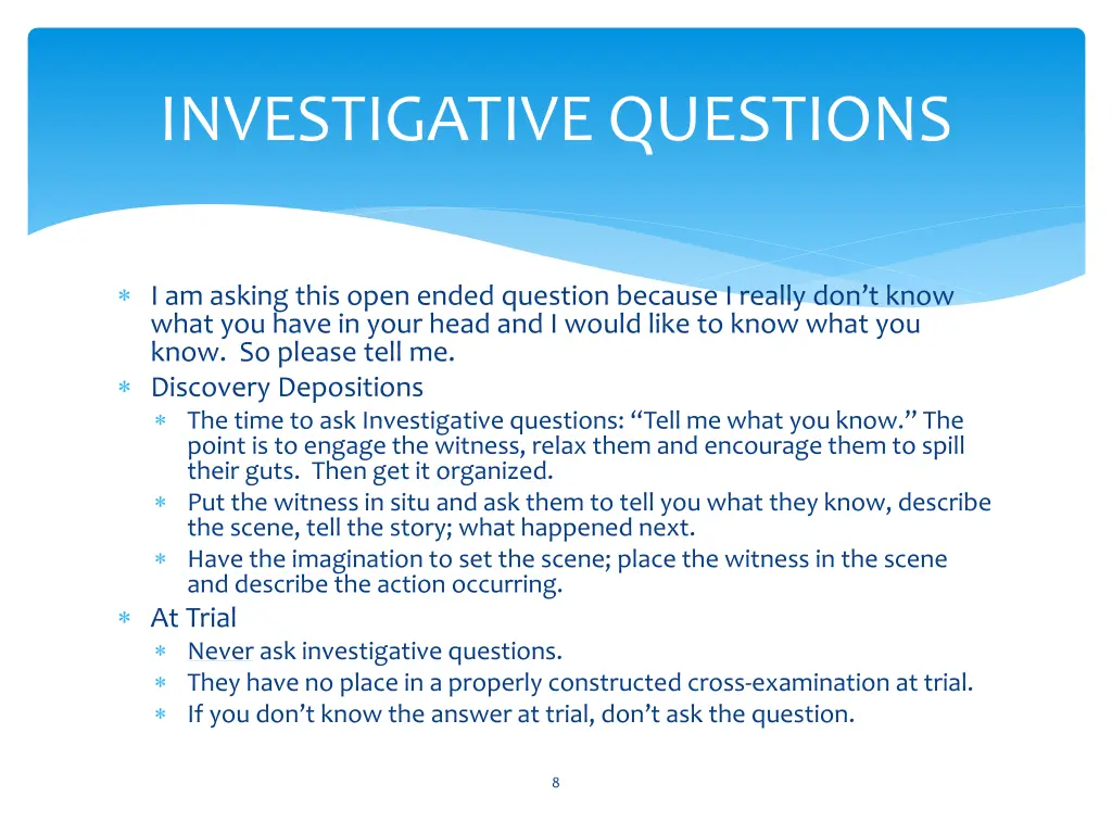 investigative questions