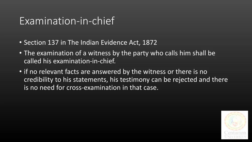 examination in chief