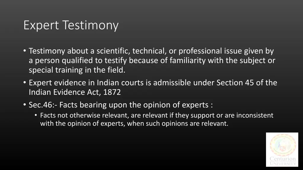 expert testimony