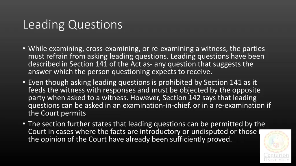 leading questions