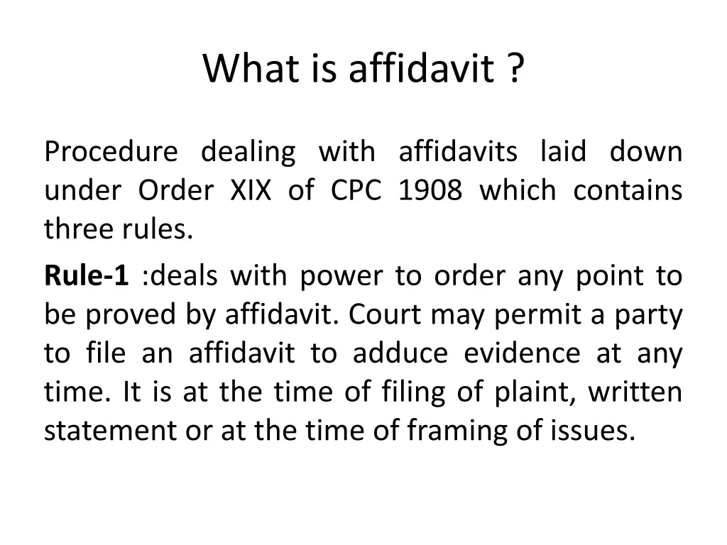 what is affidavit