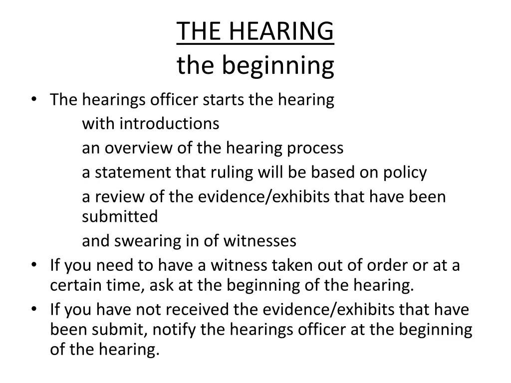 the hearing the beginning