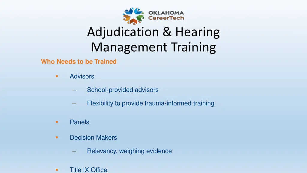 adjudication hearing management training