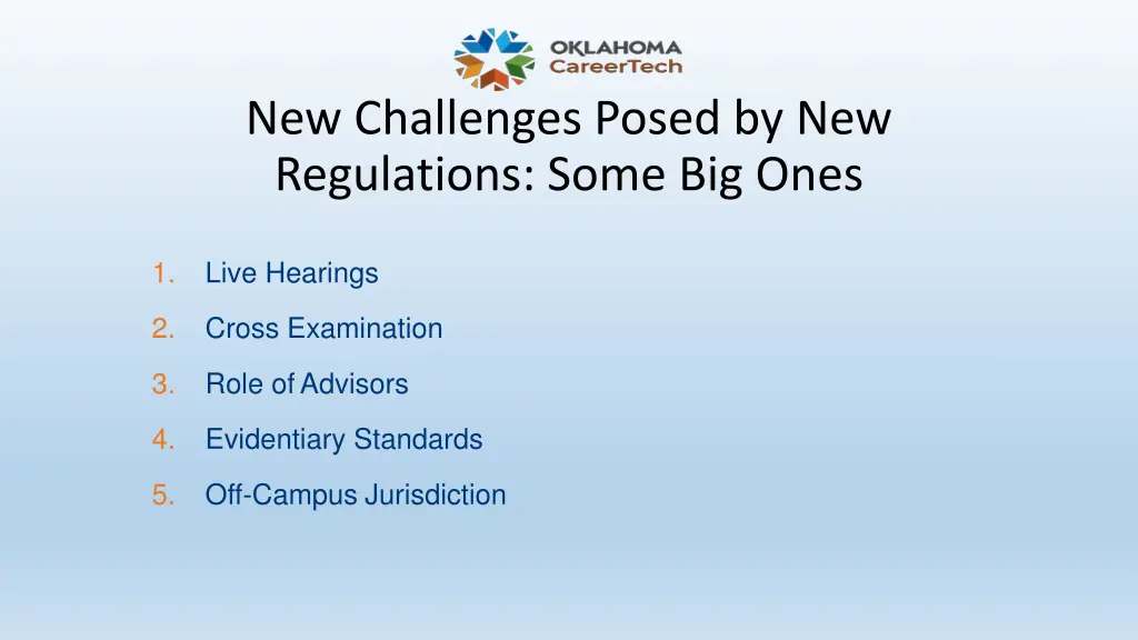 new challenges posed by new regulations some