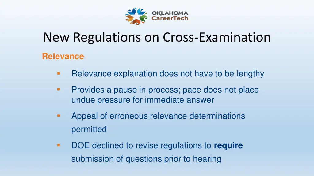 new regulations on cross examination 1