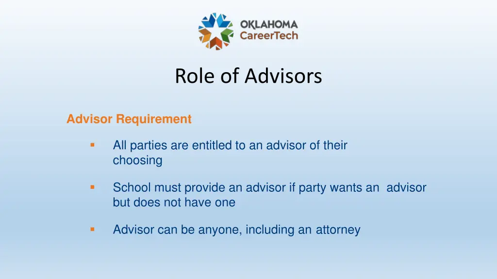 role of advisors